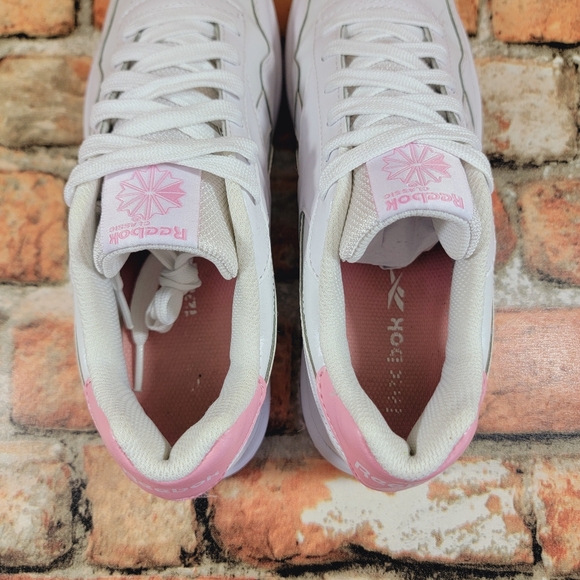 Reebok Court Advance Preal White/ Pink Sneakers Youth Size 7 - Picture 7 of 10